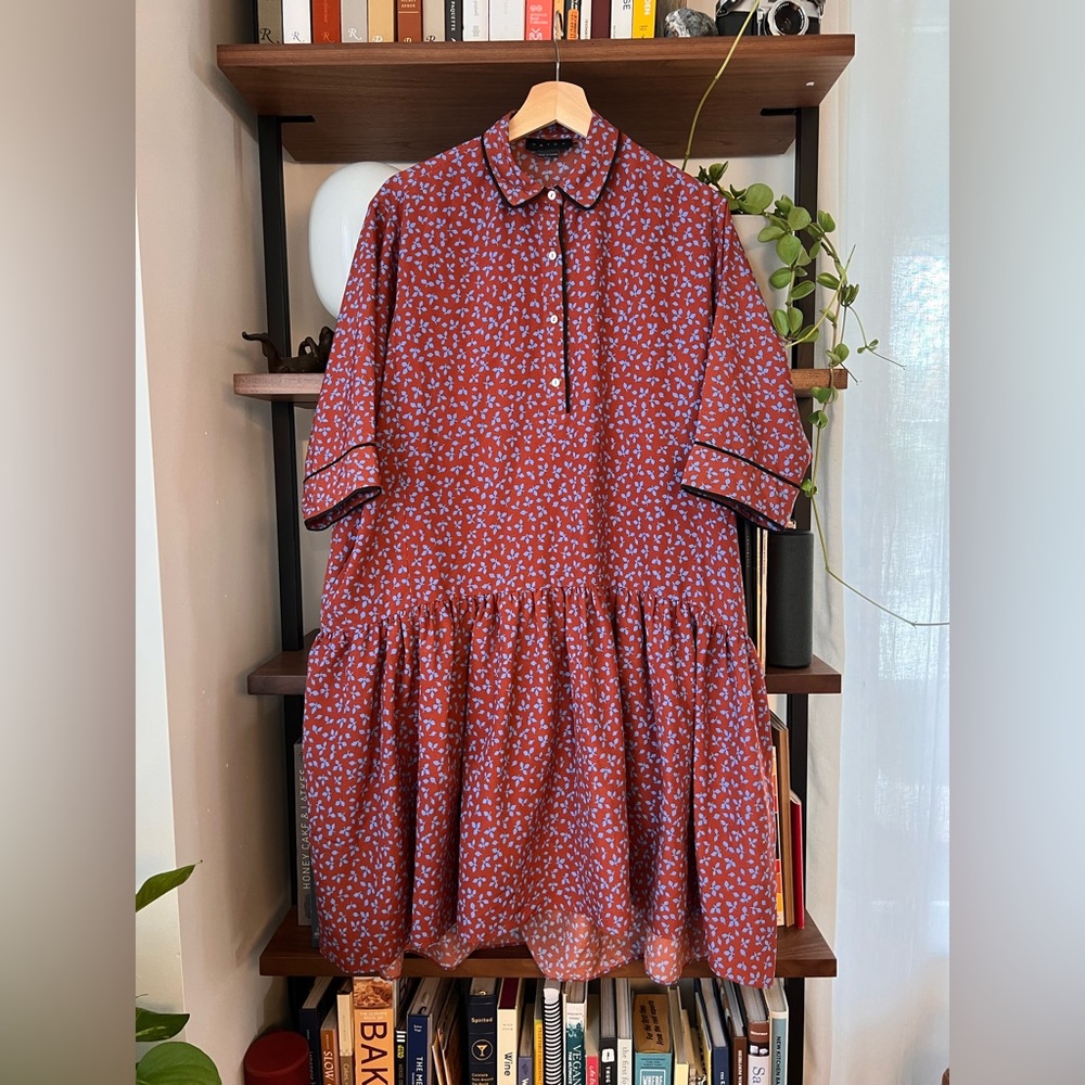 The Willow Dress by Hatch in Spice Falling Leaves, Size Petite